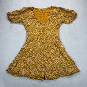 Abercrombie‎ & Fitch Floral Mini Dress V Neck Short Sleeve Yellow Size S thumbnail 1