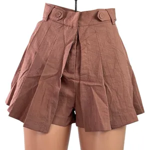 NEW Princess Polly Ryland Tan High Rise Pleated A Line Mini Skirt Skort Short 0 thumbnail 1