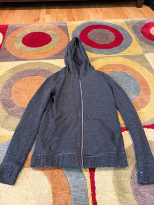 Lululemon Harmonious Hoodie Sweatshirt Reversible Grey Black Size 6 FLAWED thumbnail 4