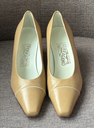Salvatore Ferragamo Cap Toe Heels Shoes 9.5 thumbnail 1