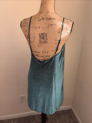 Victoria's Secret Emerald Victoria Secret Velvet Slip Dress - Spaghetti Strap thumbnail 3