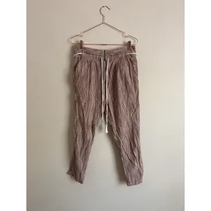 Free People “Light At Sunrise” Pants Women’s Size 8‎ Brown White Tapered Cotton thumbnail 5
