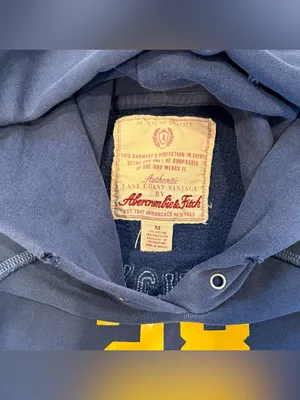 Abercrombie and Fitch Vintage Women’s Navy Blue Hoodie Medium Y2K Raised Letters thumbnail 2