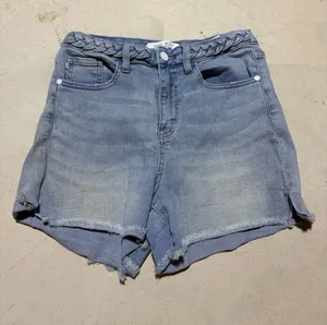 Judy blue Light Blue Braided-Waist Denim Shorts small thumbnail 1