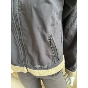 Marmot Fleece Lined Full Zip Black Hooded Jacket Women's Size Medium thumbnail 2