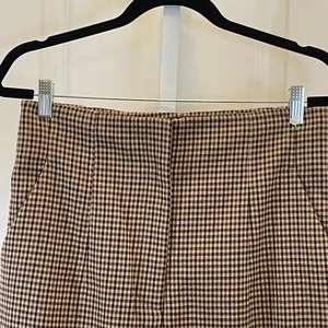 ZARA Plaid Pants - Women Size L - Brown/Tan thumbnail 2
