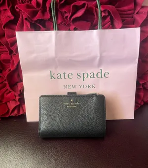 Kate Spade New York Leila Medium Compact Bifold Wallet Leather Black NWT thumbnail 1