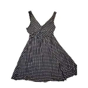 Ann Taylor LOFT Womens S Black White Polka Dot Fit Flare Dress Sleeveless thumbnail 6