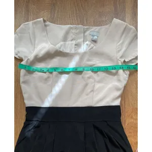 H&M light pink and black color block pleated dress Sz‎ 4 thumbnail 8
