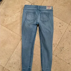 vintage True Religion Blue SkinnyJeans 28 lowrise ankle skny string crystal thumbnail 2