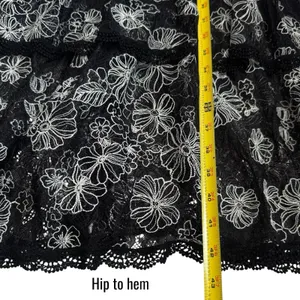 Bossa Concept Black and White Floral Lace Crop Top Maxi Skirt Set Feminine‎ L thumbnail 15