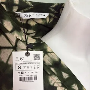 Zara Green Tie Dye Printed Button Front Midi Maxi Tunic Dress Cover Up Small NEW thumbnail 8