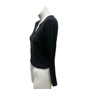 Brandy Melville Women's Black Henley Long Sleeve Button-Up Top M thumbnail 3