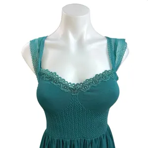 Free People Miss Me Teal Green Lace Sweetheart Embroidered A Line Mini Dress S thumbnail 3