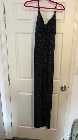 David's Bridal black sparkly prom dress thumbnail 2