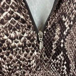 Nils Brown Animal Print Long Sleeve Quarter Zip Top S thumbnail 5