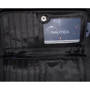 Nautica Slim Clutch Wallet Women OS Black NEW Saffiano Snap Card Slots thumbnail 4