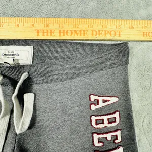 Abercrombie & Fitch Y2K Vintage Style Joggers Gray Sweatpants Large Spellout 90s thumbnail 6