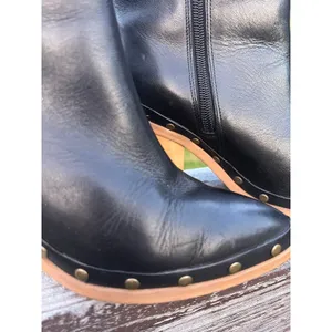Band of Gypsies Studded Heel Side Zip Wood Heel Ankle Boots Sz 7 thumbnail 3