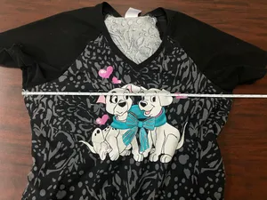 Disney Tooniforms Love Me Knot V-neck Scrub Top Size Medium thumbnail 7