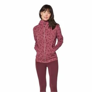 Lululemon Cotton Fleece Pixie Floral So Merlot Redwood Scuba Hoodie Jacket 4 thumbnail 2