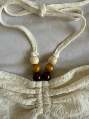 Cider PAISLEY LACE HALTER NECK RUCHED BEADED TOP thumbnail 4