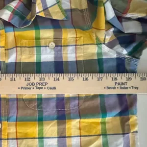 Lauren Ralph Lauren Petite‎ Multicolor Plaid Cotton Roll Tab Button Up Shirt PM thumbnail 7
