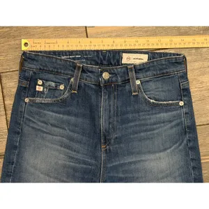 AG‎ Adriano Goldschmied Farrah Boot Crop High Rise Distressed Fray Jeans Size 27 thumbnail 6