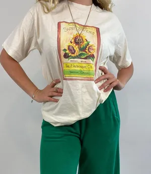 Fruit of the Loom Vintage Sunflower Seeds Tshirt thumbnail 2