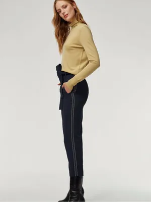 Aritzia Wilfred Women's Jallade Pant Crepe‎ Cropped High Waisted Pants Black thumbnail 2