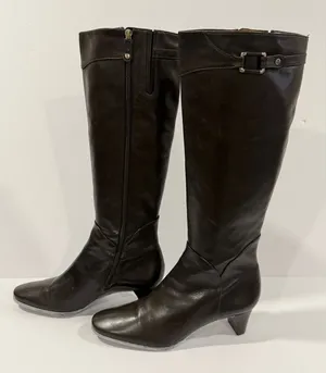 Cole Haan dark brown espresso Leather Knee-High Boots Women’s 7 B Made in Brazil thumbnail 1