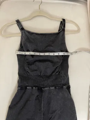 Free People Good Karma High Neck Runsie Ice Black Wash Romper Size M thumbnail 4