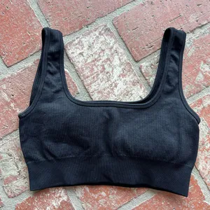 NWOT Women's Black Ribbed Workout Set thumbnail 4