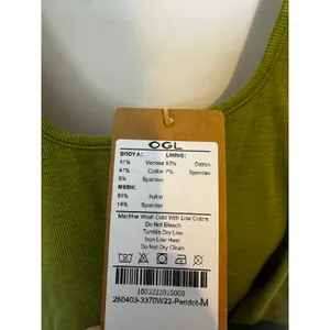 OGL Scoop Neck Side Ruched New Airy Bra Tank Top Peridot Green Size M New thumbnail 3