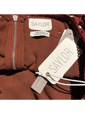 Saylor Posy Drop-Waist Flounced Mini Dress Size M Burnt Umber thumbnail 5