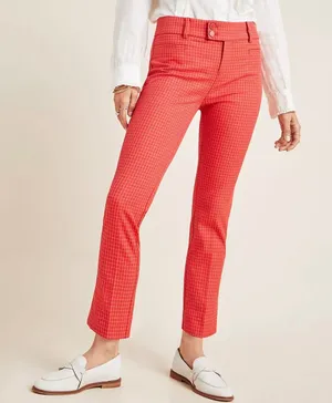 Anthropologie The Essential Slim Trousers Pants Trouser Orange Red Women’s 4 thumbnail 1