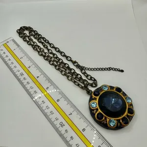 Large blue pendant necklace thumbnail 7