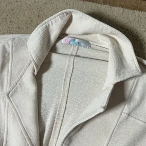 Free‎ People Beach Boho Smocked Cottagecore Jumpsuit Cream OB1378958 Womens M thumbnail 4