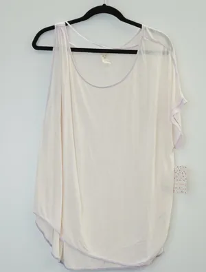 We The Free People Womens Top Pluto One-Shoulder Tee T-Shirt Lavender M thumbnail 2