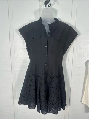 Zara Black Short Sleeve Dress Size Medium NWT thumbnail 2