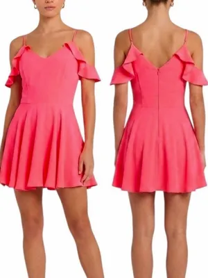 EUC Amanda Uprichard Silk Tate Dress Fluro Pink Size XS thumbnail 2