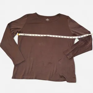 St. John’s Bay brown long sleeve cotton shirt, size Large thumbnail 4