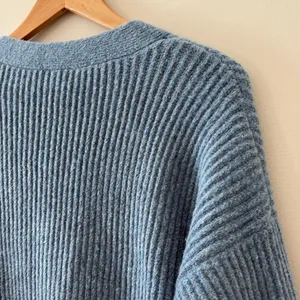 New Abercrombie & Fitch Chunky Knit Soft A&F Wool Blend Oversized Blue Size M thumbnail 7