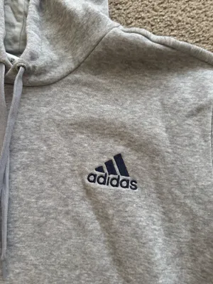 Light Grey Adidas Hooded Sweatshirt thumbnail 3