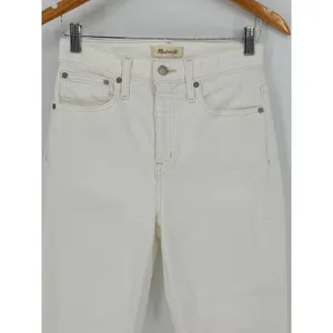 Madewell The Perfect Vintage Jean Womens 24 Tile White‎ Raw Hem High Rise Denim thumbnail 7