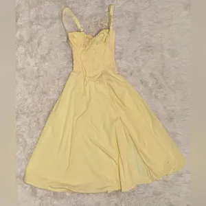 NWOT HOUSE OF CB 'Carmen' Buttercup Bustier Corset Yellow Sundress Sz XS thumbnail 7