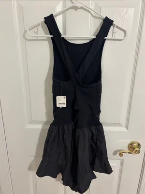 Free People Movement Breathless Shorties Onesie Romper In Black NWT Size Medium thumbnail 8
