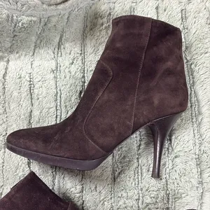 Via Spiga Elegant Brown Suede Women's Ankle Boots made in Italy 8M thumbnail 3