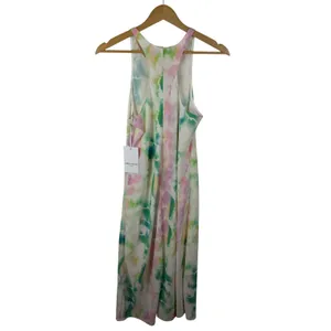 NWT Amanda Uprichard Multicolor Tie‎ Dye High Neck Racerback Midi Dress Small thumbnail 3