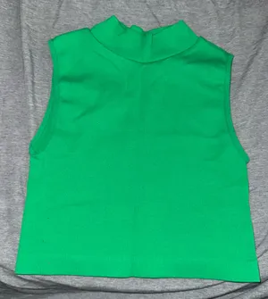 Sleeveless Green Mock Neck Top Size M thumbnail 3